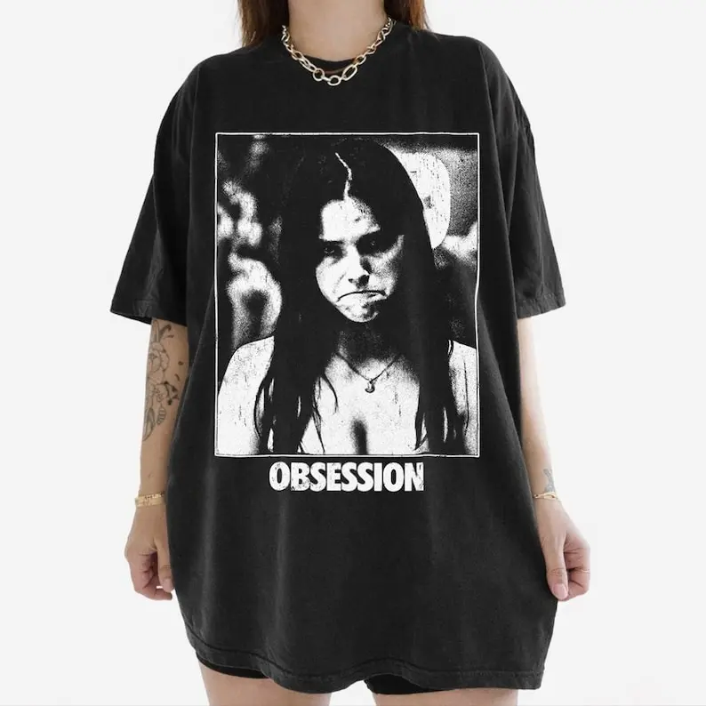 Vintage OBSESSION Movie T-Shirt, Frowning Nikki Graphic Tee, Gothic Horror Tee