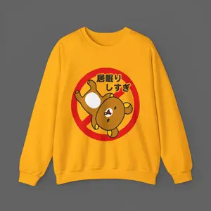 Rilakkuma Tee - Drowsy Too Much Sanrio Sweatshirt - Woman Size Japanese Jojifuku Long Sleeved T-shirt - Anime Teddy Bear Tshirt