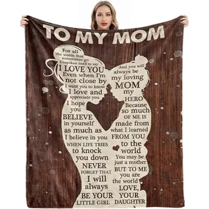 Mothers Day Gifts for Mom from Daughter - Personalized Cozy Flannel Throw, Perfect Birthday & Christmas Present