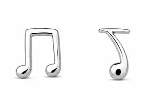 999 Fine Silver Music Notes Stud Earrings (1 Pair)