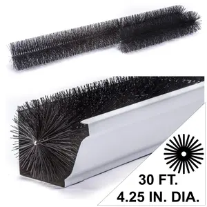 GutterBrush Simple Gutter Guards - 30 Ft. Pack For Standard 5 Inch Gutters - Keeps Gutters Flowing - Prevents Clogs - Reduces Cleaning - Easiest DIY Installation