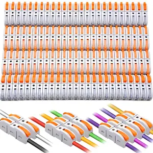A Set of 100/50 Pcs 1 to 1 Electrical Lever Connectors 28-12AWG for Quick Wiring,Reusable Splicing Connectors,1 Conductor Soft And Hard Wire Universal Compact Splicing Wire Connectors,Fathersdaygift,Tools & Hardware Terminal Plug Kit