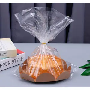 20PCS Disposable Transparent Baking Cake Packaging Bag 6-Inch Paper Cup Cake Germ Toast Dim Sum Bread Bag Baking Packaging