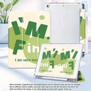 iPad 10.5-inch Case with Green "I'm Fine" & Irish Good Luck Design - Heavy Duty TPU Shockproof Cover, Multi-Angle Stand, Foldable Tablet Sleeve, Compatible with iPad Air 2/3/4, iPad Pro 10.5-inch, iPad Mini 5th Gen - Perfect Gift for Work, Play & Travel