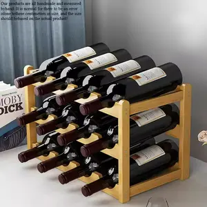 1pc Bamboo Wine Rack, Multi-Purpose Display Shelf, Easy Assembly, Kitchen Storage, Fashionable Decor, Functional Organizer, Storage Design Furniture