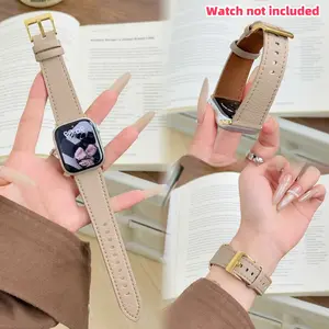 Soft Leather Watch Band Compatible with Iwatch Ultra 1/2/3 Series, Fits 38mm-49mm, Unisex Casual Style, Comfortable and Durable, Leather Watch Strap, Smart Watch Accessories