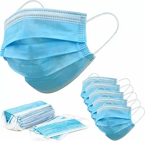 100 PCS 3- Ply Disposable Face Mask Protective Ear Loop Non Medical Mouth Cover care comfort safe pack