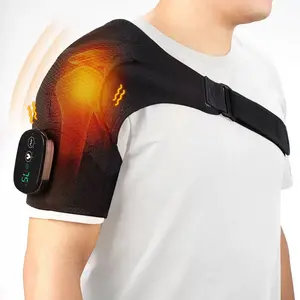 Wireless Heated Shoulder, USB Rechargeable Shoulder Massager, 3 Modes Electric Shoulder Pad, Shoulder Massage Tool for Men and Women