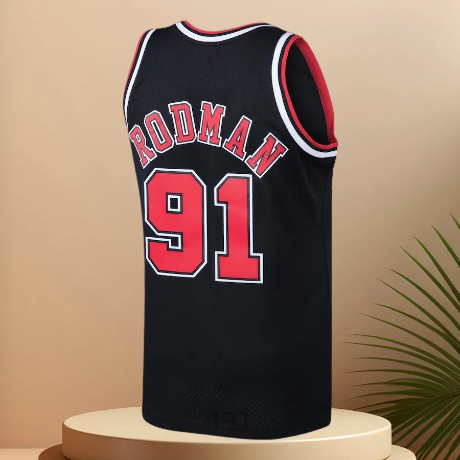 Dennis Rodman Men's Classic-Design Sleeveless stitched Retro Basketball Jerseys Black 1997-98 shirt
