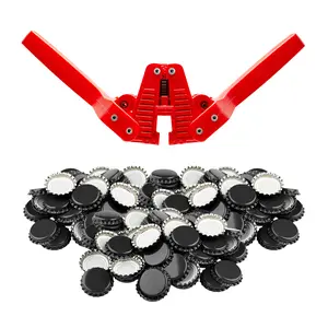 Fermentaholics Beer Bottle Capper & Lid Set – Double Wing Capping Tool & 144 Black Crown Caps – For Bottling Drinks at Home – Fits Standard Beer Bottles, Homebrew, 12 oz & Bombers with 26mm Opening