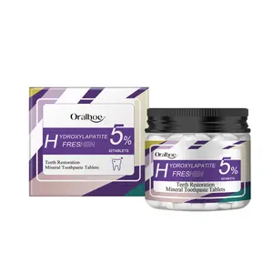 Oralhoe Oral Mint Toothpaste Tablets Portable Mouthwash Tablets Cleaning Tooth Protection Tablets Stain Removal Fresh Breath Toothpaste Brightening Brush