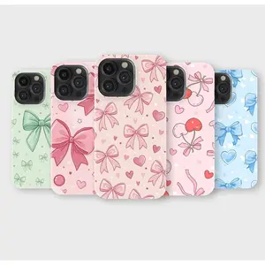 Bow Phone Case Pink Themed Phone Case Premium Matte Texture, Protection, Shockproof, Anti-Drop, Anti-Fingerprint For IPhone 17-12, Pro Max, Pro Plus, and Samsung S25-22 Protection Safety