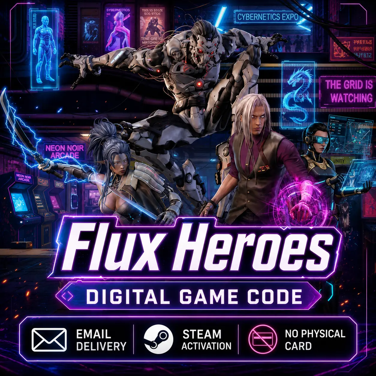 Flux Heroes Arcade PC Game Digital Code - Steam Activation Key, Email Delivery