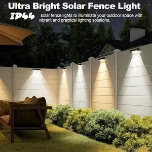4pcs Solar Outdoor Lights, Outdoor IP44, Solar-Powered Fence Lights, 9 RGB Color , Outdoor Solar Fence Lights, Suitable for Backyards, Courtyards, Walls, Patios, Gardens, Summer Decoration,Festival Decoration