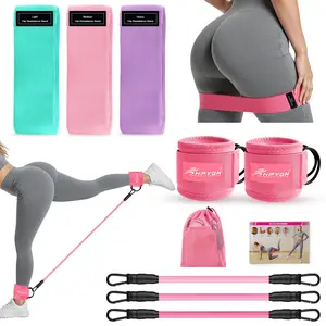 Ankle Resistance Bands with Cuffs, Butt Exercise Band Glutes Workout Ankle Weights for Women Working Out, Exercise Bands Set with Ankle Straps for Leg Butt Exercise Equipment - Perfect for Home Workouts