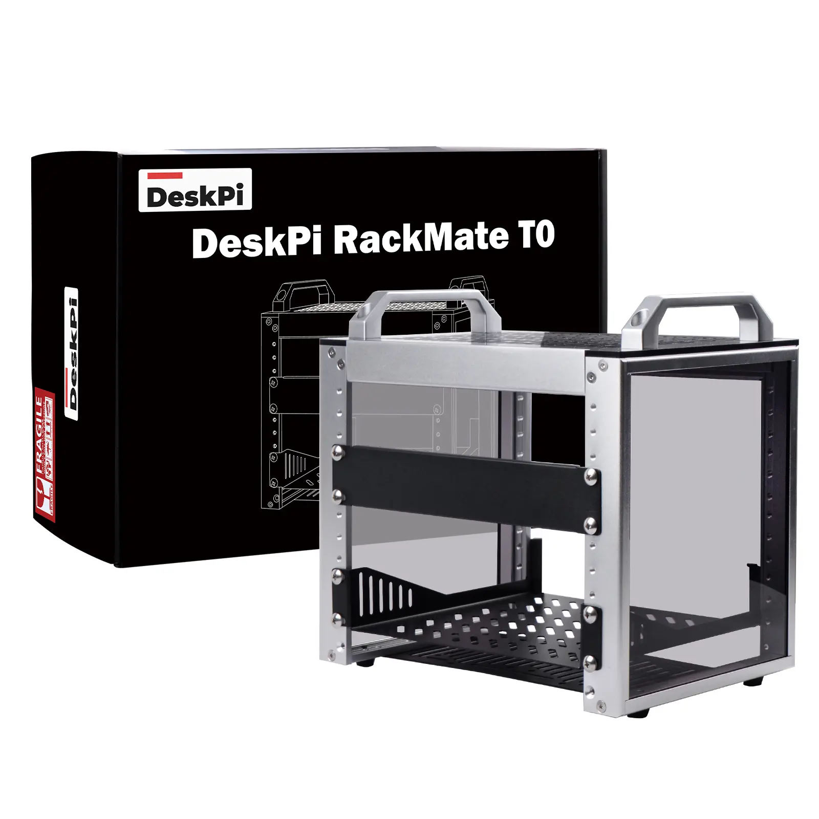 52Pi DeskPi RackMate T0 4U Sturdy Stable Cabinet-Rack, 10 inches Network & Audio Equipment Cabinet with Tool-Less Mounts, Easy Access, Low-Maintenance, Efficient Vertical Space Use for Data Centers, 4U Server Rack