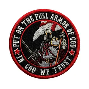 Put On The Full Armor in God We Trust Patch [Iron on Sew on -3.5 Inch -PA5]