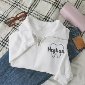 (Ship from US) Dental Quarter Zip Sweatshirt - Personalized Dental Hygienist - Custom Dental Assistant - Dental Hygienist - Dental Office Wear - Dentist - Gift for her