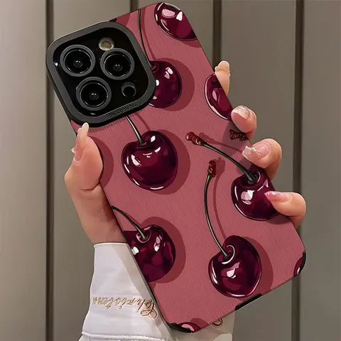 Cherry Design Shockproof Ultra-Thin Durable Phone Case Cover for iPhone 16/15/14/13/12/11/plus/pro Max, Dust-Proof, Perfect Gift for Friends