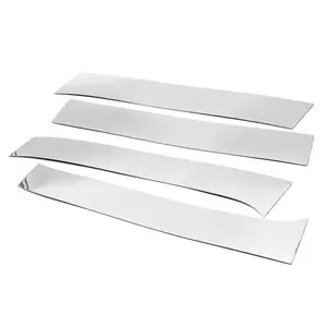 Stainless Steel Chrome Polished Stick-On Side Door Pillar Post Trim Set Compatible With 2009-2017 R-AM 1500 / 2010-2017 R-AM 2500 3500 Regular Cab 2DR