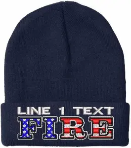 Custom Firefighter Winter Hat - USA FIRE Style Embroidered Winter Hat with your custom line 1 text