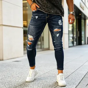 GINGTTO Men's Ripped Jeans Slim Fit Skinny Stretch Jeans Pants Streetwear Pocket