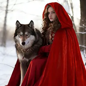 Soft Velvet Hooded Cloak, Christmas Cloak, Witch Costume, Vampire Cloak, Wizard Robe, Unisex, Suitable For Parties, Themed Events, Cosplay, Halloween, Christmas And Carnival, Easy To Wear And Store, Perfect Holiday Gift For Costume Enthusiasts