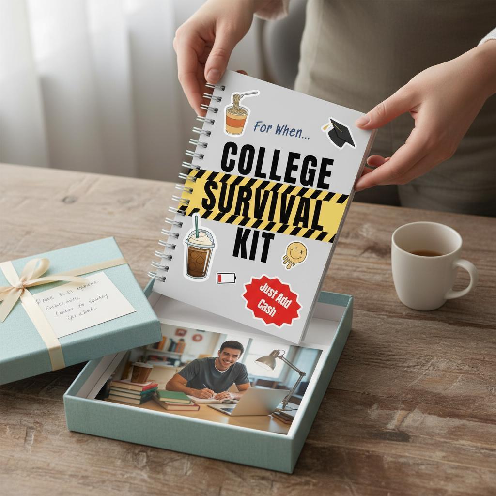 College Survival Gift Card Book “For When…” Funny Interactive Money Holder Graduation Gift 2026 Cash Gift Book for High School Senior College Freshman Dorm Essentials Student Care Package Spiral Notebook