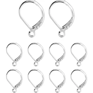 925 Sterling Silver Leverback French Hooks - Hypoallergenic Earring Backs With Jump Rings Set - Dangle Hooks Sterling Silver Findings Supplies for Jewelry Making