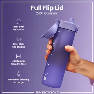 Ion8 Leak Proof Slim Water Bottle 17oz BPA-Free Recyclable Eco-Friendly Travel-Ready Hydration - Drinkware