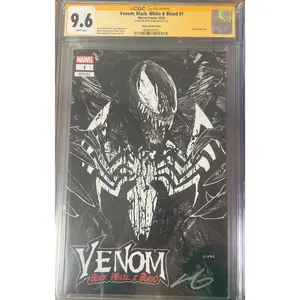 VENOM: BLACK, WHITE & BLOOD #1 JOHN GIANG NEGATIVE BLEED TRADE DRESS EDITION  SIGNED BY JOHN GIANG CGC 9.6 (C85)