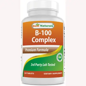 Best Naturals B-100 Complex for Adults 120 Tablets Complete B Complex with Vitamin C Time Released Dietary Supplement