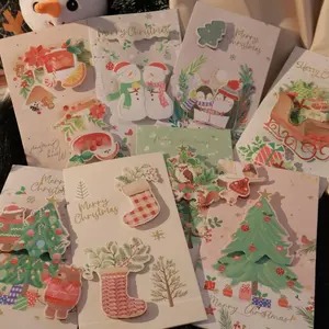 Deluxe 3D Embossed Christmas Greeting Cards – Set of 8 Elegant Holiday Cards