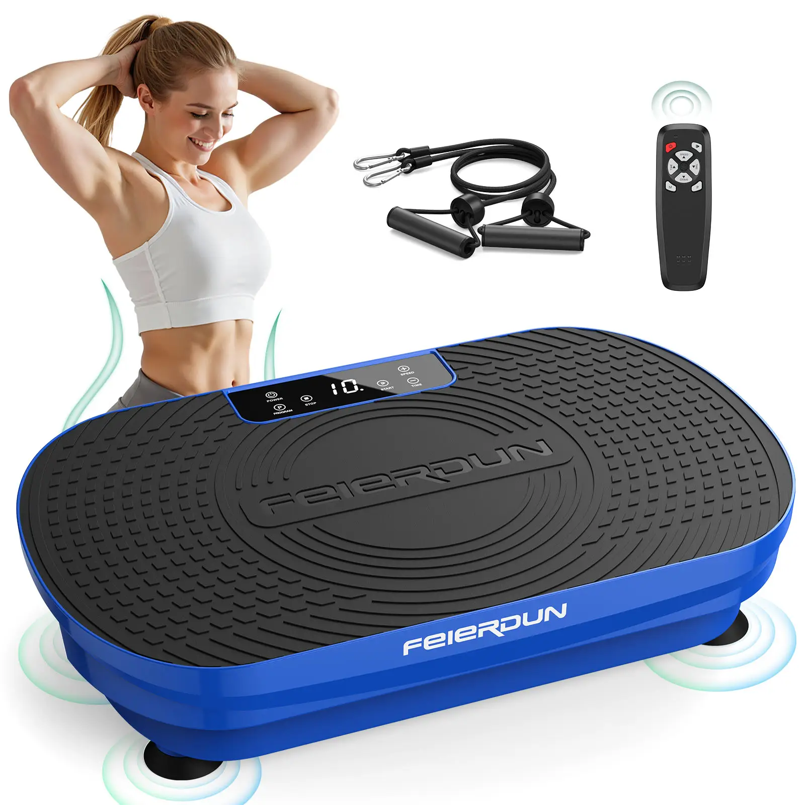 FEIERDUN Vibration Plate Exercise Machine,Vibration Plate for Lymphatic Drainage, Power Plate Vibration with 330LBS Weight Capacity
