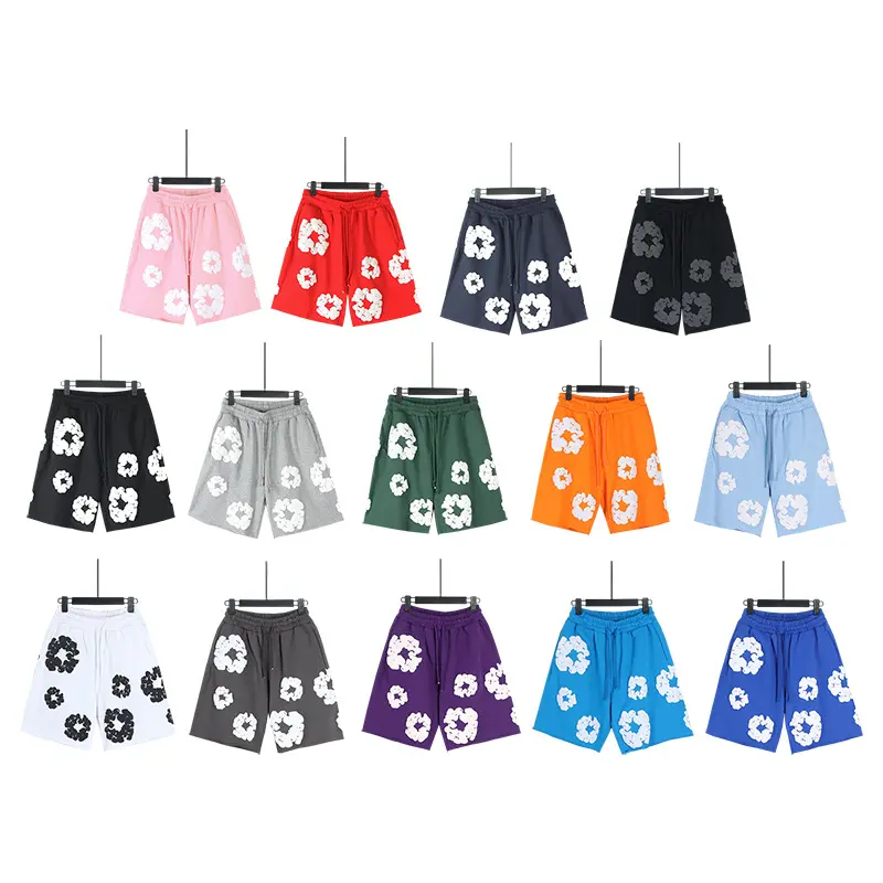Denim 2026 New Unisex Floral Print Shorts – Casual, Workout, Athletic 5-Point Shorts| Y2K Street Fashion for Women & Men, Summer Holiday Gift Breathable Elastic jean shorts plus size clothing summer bottoms low rise jean shorts denim tears shorts