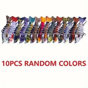 10 Pcs Pro Fishing Lures Kit 7 Segment Swimbait Pike Wobblers Crankbait Fishing Lure Multi Jointed Hard Bait Musky Sinking