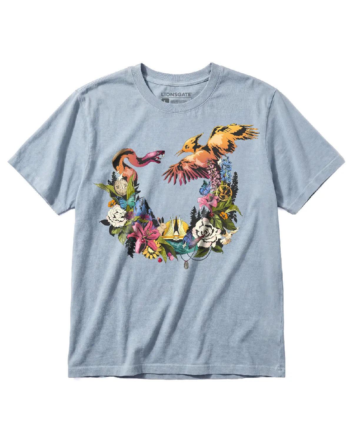 Women's Cotton Fabric Emblem Tee - The Hunger Games: Sunrise on the Reaping Garment, Comfortable Fit, Themed Print, Top, Tshirt, Vintage, Boxy Cut