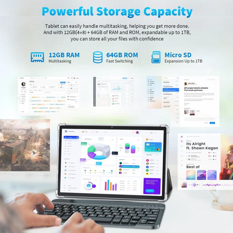 PYNAREL Tablet 10.1 Inch Android 15, 2 in 1 Portable Device with Keyboard, Mouse, Case, Stylus, 12(4+8)GB RAM 64GB ROM, Dual Camera, for Valentine’s Day Gift PYNAREL Tablet 10.1 Inch Android 15, 2 in 1 Portable Device with Keyboard, Mouse, Case, Stylus, 12(4+8)GB RAM 64GB ROM, Dual Camera, for Valentine’s Day Gift