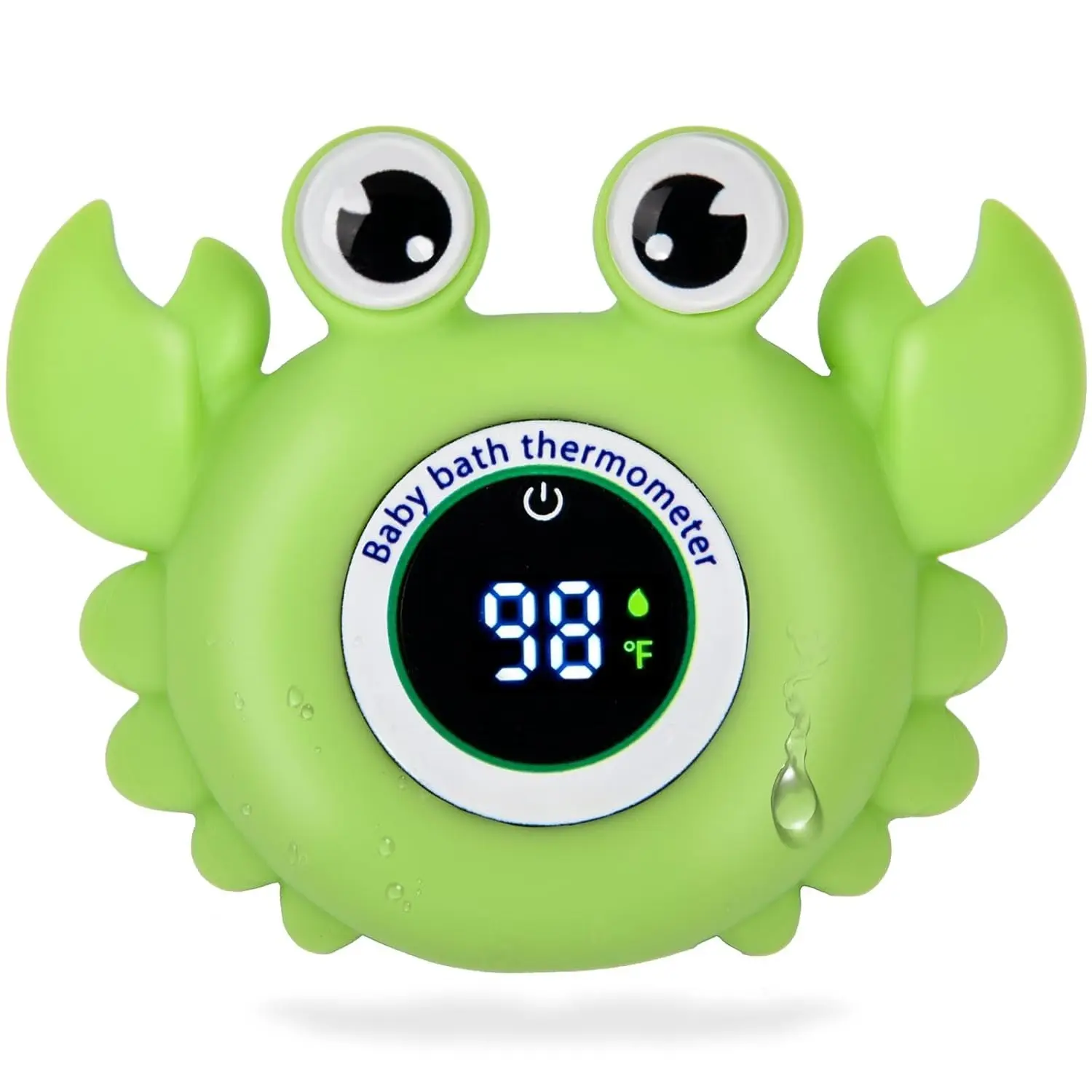 X-TBT68 Baby Bath Thermometer with LED Display, Floating Crab Toy – 2-in-1 Water Safety Sensor for Infants, Color-Coded Alerts (Hot/Cold), Bath Tub Temperature Monitor, Cute Floating Bath Toy, Nursery