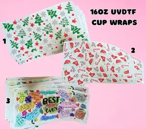 UV DTF 16oz Cup Wraps - Decorative Stickers for Glass Cups