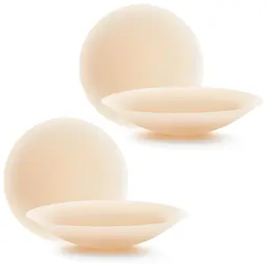 Go braless Grippy-not-sticky Seamless Covers 2Pairs Non-Adhesive Nipple Covers Silicone Strapless Bra Reusable Nipple Pasties for Women