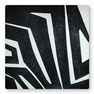 212 MAIN Artistic Lightweight 16x16 in. Geometric Shape Prints Labyrinth Black Metal Aluminum Wall Art, Man Cave Home Decor