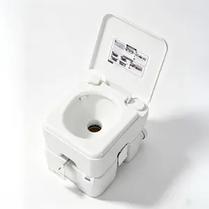 [FLASH SALE] Garvee Pressurized 3-Outlet Flush Portable Toilet for Home & RV – 20L Display, Round Seat, Level Gauge, 22L Detachable Waste, 12L Clean Water Tank, Gray White – Pull-Out Water