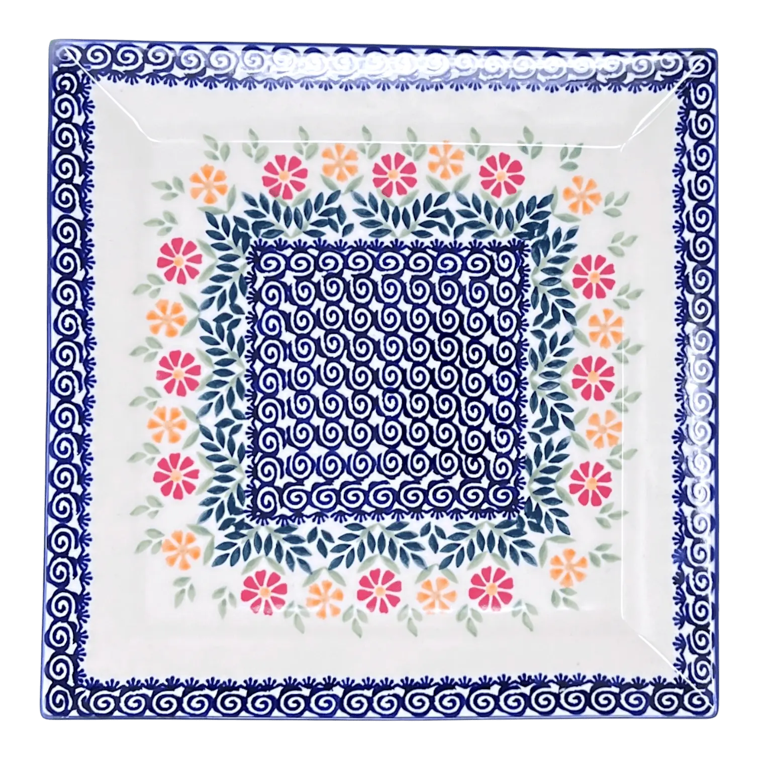 Plate, Square, Dinner, 11.25" Plate in "Flower Power" by Manufaktura | T145T-JS14