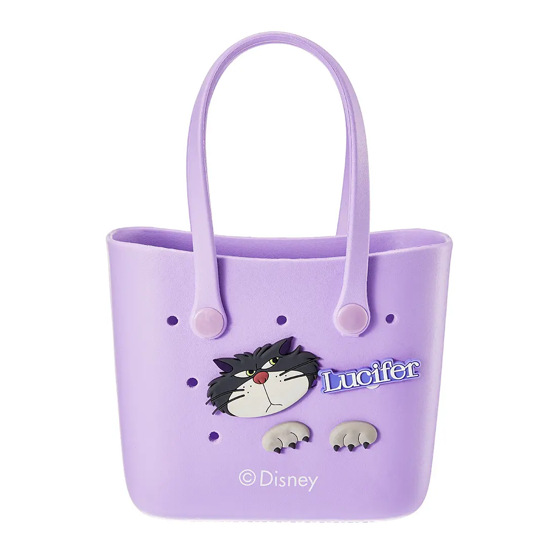 MINISO Disney Lucifer Cat Lunch Bag, Large Silicone Lunch Tote with Breathable Hole Design, Reusable Waterproof Food Bag for Work, School, Picnic & Commute