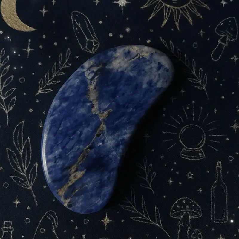 Sodalite Gua Sha - Natural Healing Stone for Facial Massage & Stress Relief - Perfect for Skincare Routine