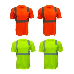 4 PACK - Class 3 High Visibilty Short sleeve safety shirt available in Orange and Yellow
