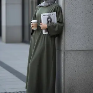 Premium Linen Effect Pullover Abaya with Pockets (MA341)