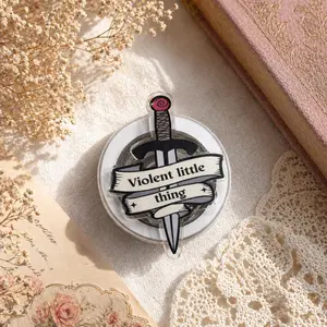 Violent Little Thing Dagger MagSafe Phone Grip: Gothic Tattoo Style Alt Girl Magnetic Phone Holder, Edgy Dark Aesthetic Gift, Kindle Holder