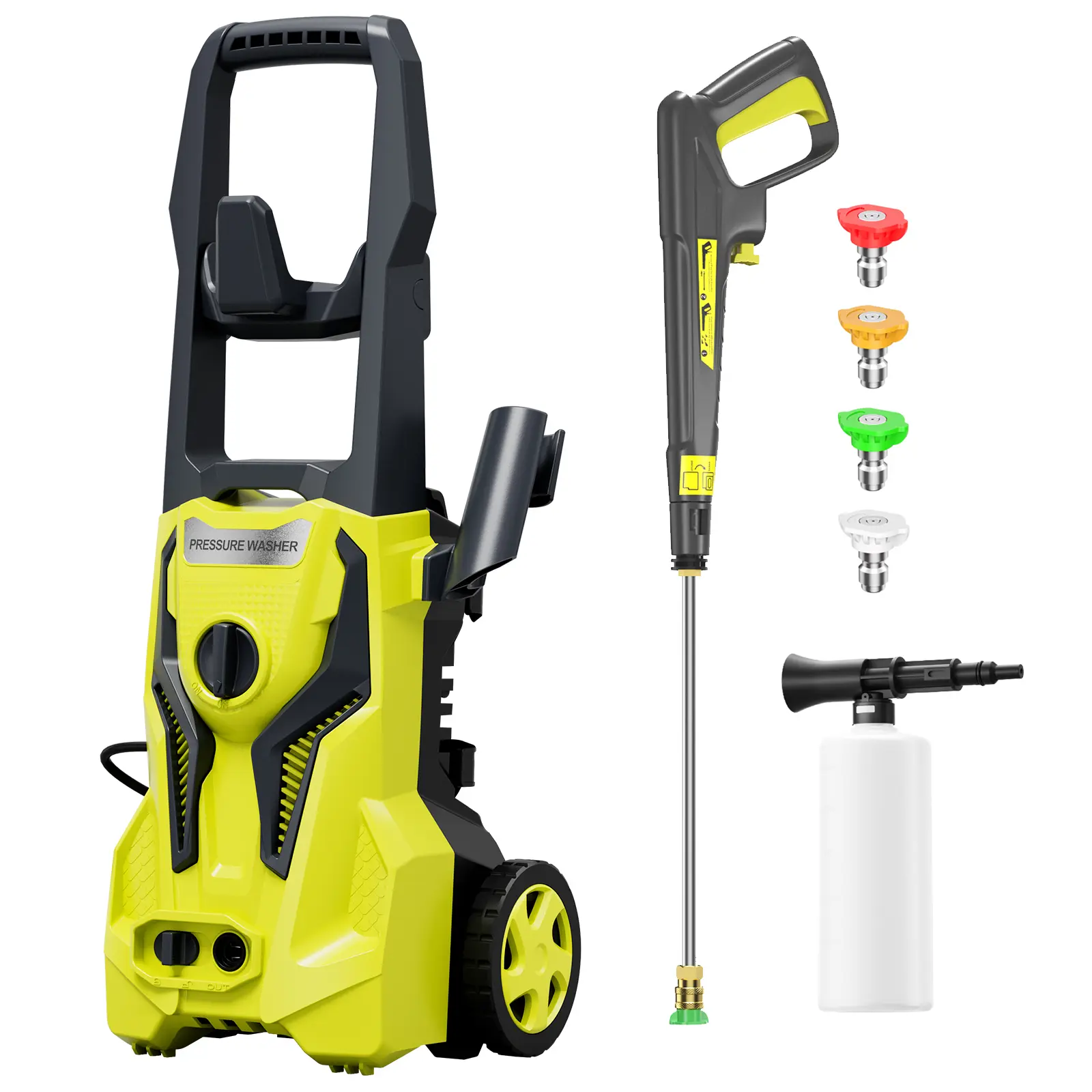 Electric Pressure Washer 4200PSI MAX 2.5GPM, High-Pressure Cleaning, Multi-Purpose Cleaning Performance, with 4 Adjustable Nozzle, 500ML Soap Tank, Stainless Steel Lance, Automatic Total Stop System for Car, Home, Driveway, Patio Cleaning